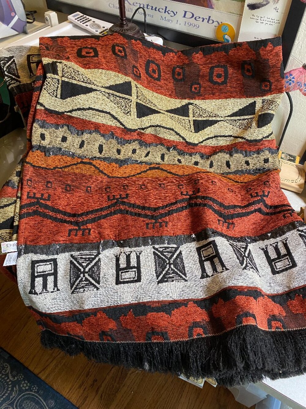 Autumn Geometric Throw Blanket South African Woven